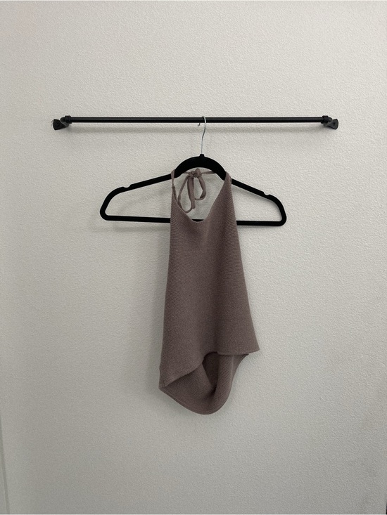 Windsor Tops - The Coconut Halter Knit Top - Brown